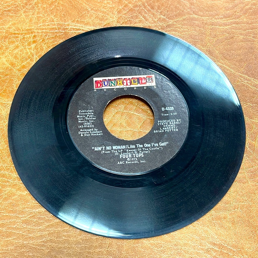 1973 Four Tops 45 rpm vinyl records